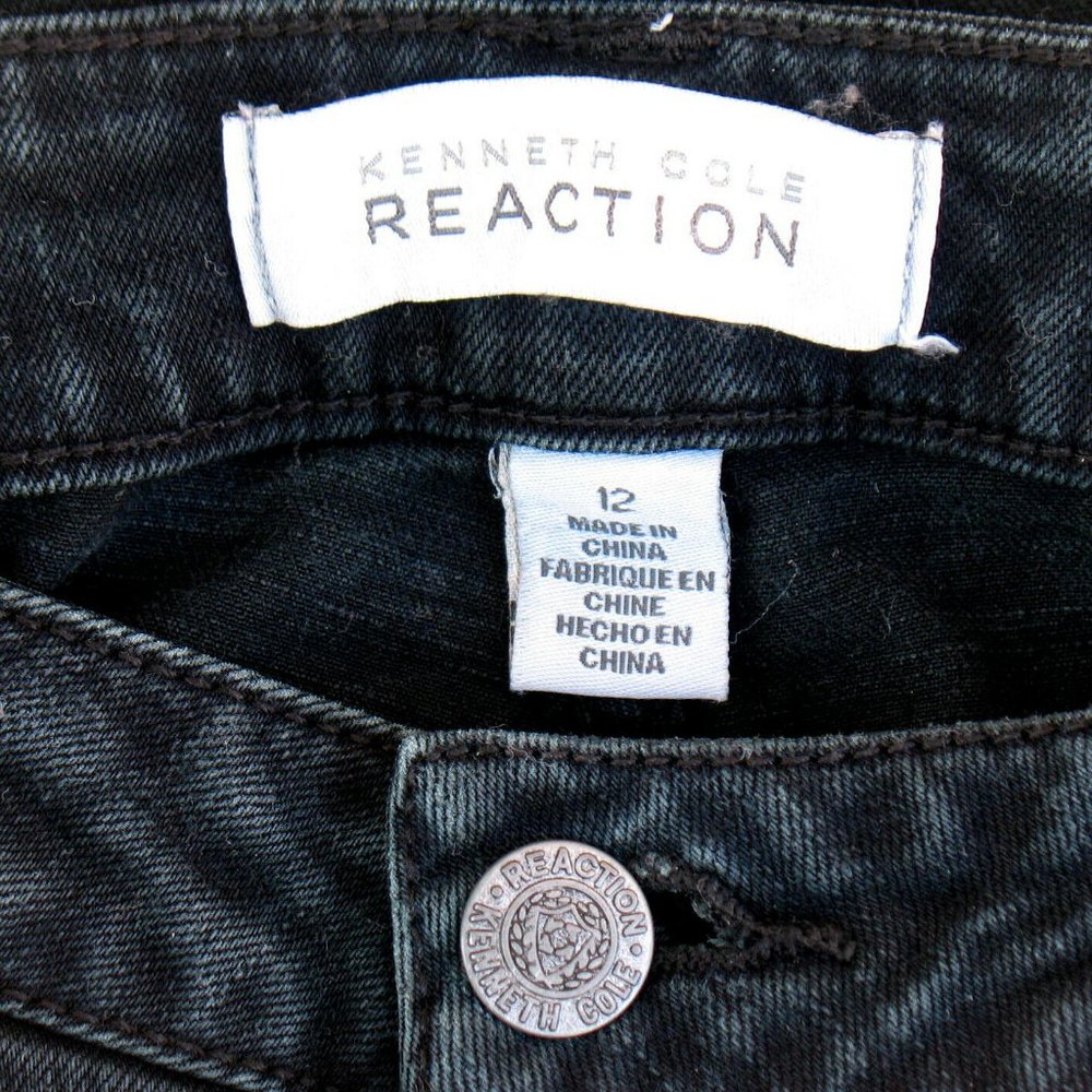 Kenneth Cole Reaction Skinny Jean Black Tag Sz 12 - Picture 4 of 6